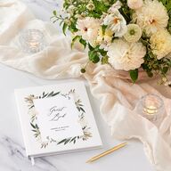 Neutral Greenery Wedding Guest Book Thyme
