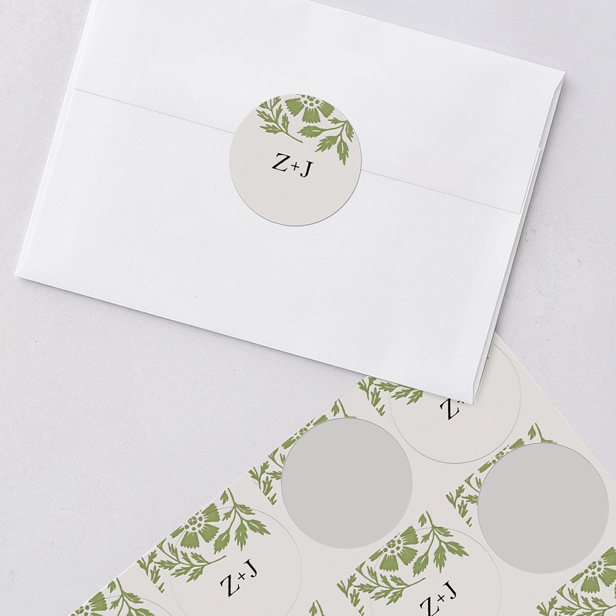 Block Print Wedding Stickers Meadow Sticker