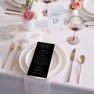 Estate Place Cards Gold Pure White Signature