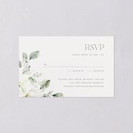 Elegant Pastel Floral All-in-One Wedding Invitations Pure White Signature Light Both Recipient and Return Addresses No
