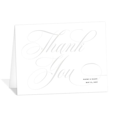 Elegant Monogram Thank You Cards Pure White