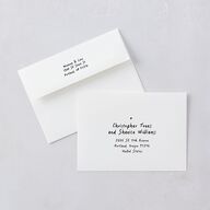 Hand Drawn Photo Strip Save The Date Card Envelopes White Pure White Both Recipient and Return Addresses Signature Standard