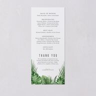 Tropical Leaves Wedding Programs Scottish Green Signature
