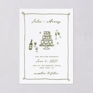 Hand Drawn Cake Wedding Invitations Dark Camo Signature Blank No Standard