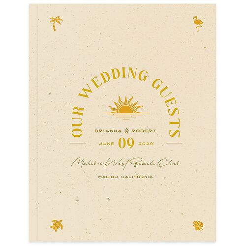 Beach Party Wedding Guest Book Sand