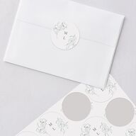 Floral Adornment Wedding Stickers Eucalyptus Circle