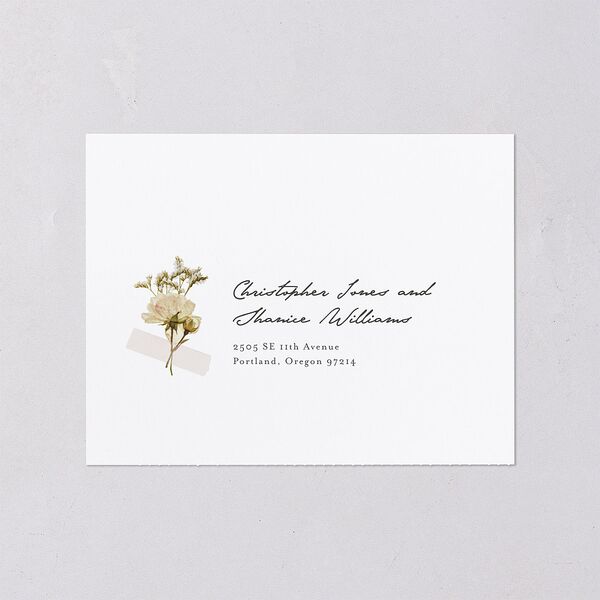 Scrapbook Photo All-in-One Wedding Invitations Thyme Signature Light Both Recipient and Return Addresses No