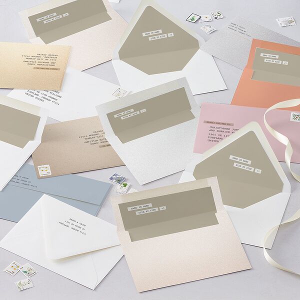 Editorial Label Maker Wedding Invitations Linen Signature Blank No Standard