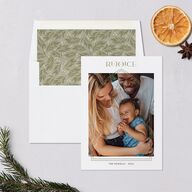Rejoice Holiday Cards Dark Night Signature Blank Standard Portrait