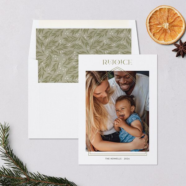 Rejoice Holiday Cards Dark Night Signature Blank Standard Portrait