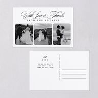 Modern Classic Picture Portrait Thank You Postcards Pure White