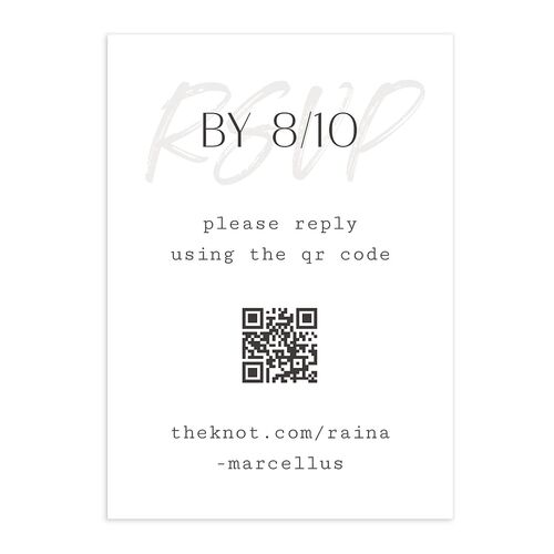 Handwritten Year QR Code RSVP Cards Licorice Signature Standard