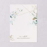 Ethereal Greenery and Gold Wedding Invitations Pure White Signature Blank No Standard