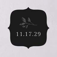 Elegant Botanical Initials  Wedding Stickers Pure White Bracket