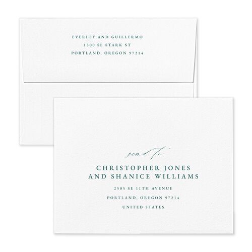 Abstract Beach Thank You Card Envelopes Kraft Peony Both Recipient and Return Addresses Signature Standard