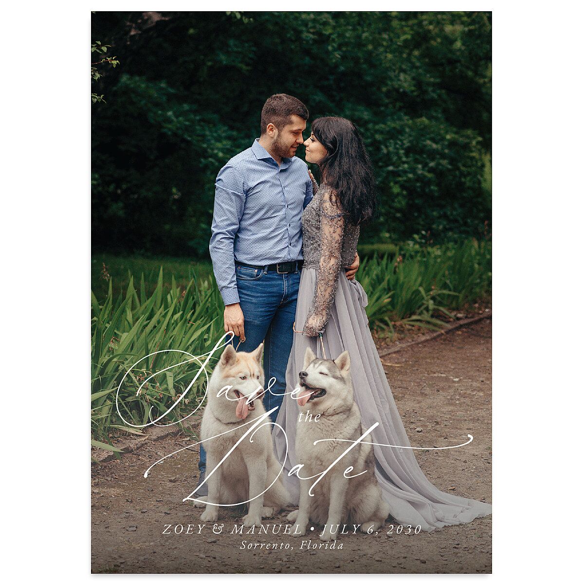 Curved Garland Save The Date Cards