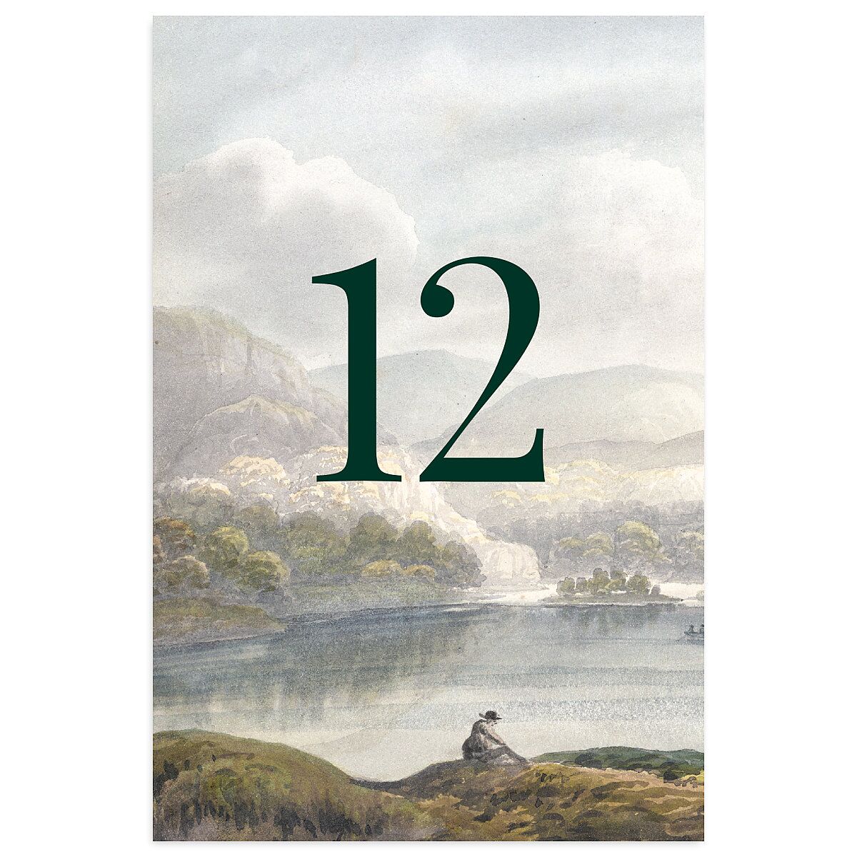 Vintage Landscape Table Numbers