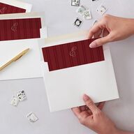 Life is Merrier Calligraphy Photo Envelope Liners Merlot Standard