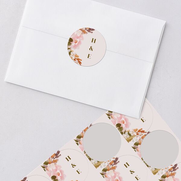 Fall Garland Wedding Stickers Peony Circle