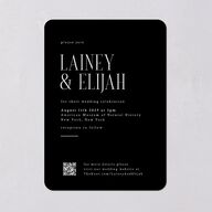 Editorial QR Wedding Invitations Midnight Signature Blank No Rounded