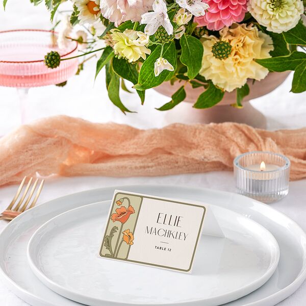 Vintage Nouveau Place Cards Pear Signature