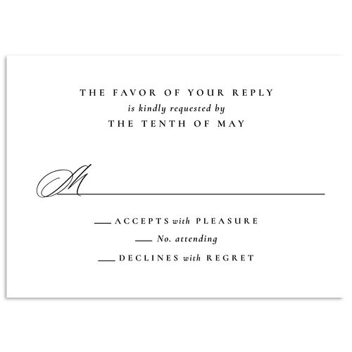 Black Tie Initial Wedding Response Cards Licorice Signature Standard