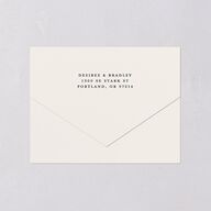 Elegant Hollywood Calligraphy All-in-One Wedding Invitations Licorice Signature Light Both Recipient and Return Addresses No