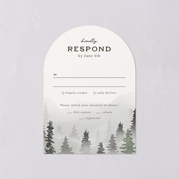 Antler Monogram Mountain Wedding Response Cards Mist Signature Arch
