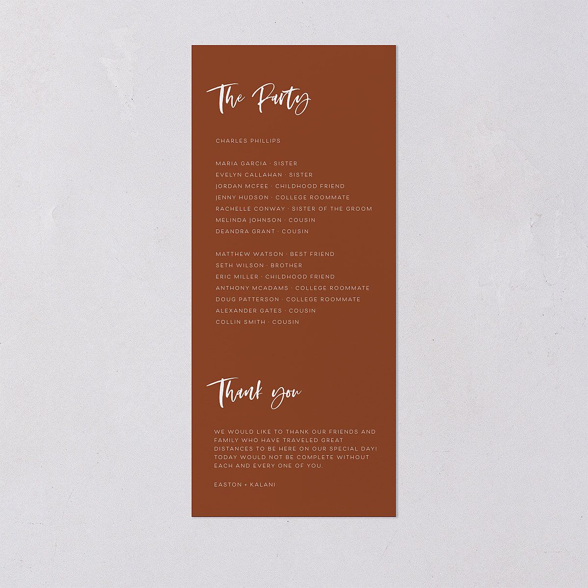 Fall Foliage Wedding Programs Chestnut Signature