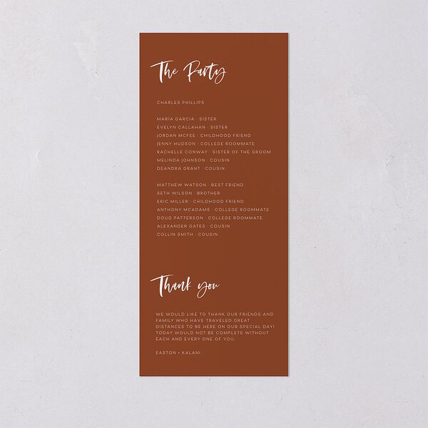 Fall Foliage Wedding Programs Chestnut Signature