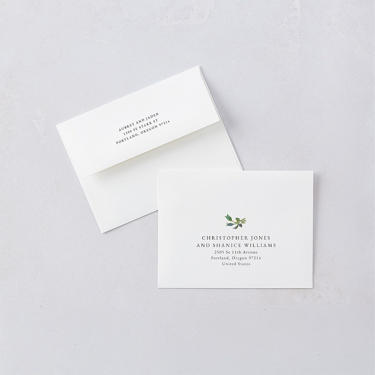 Minimal Floral Save the Date Petite Cards Ocean Signature smooth Blank No Standard