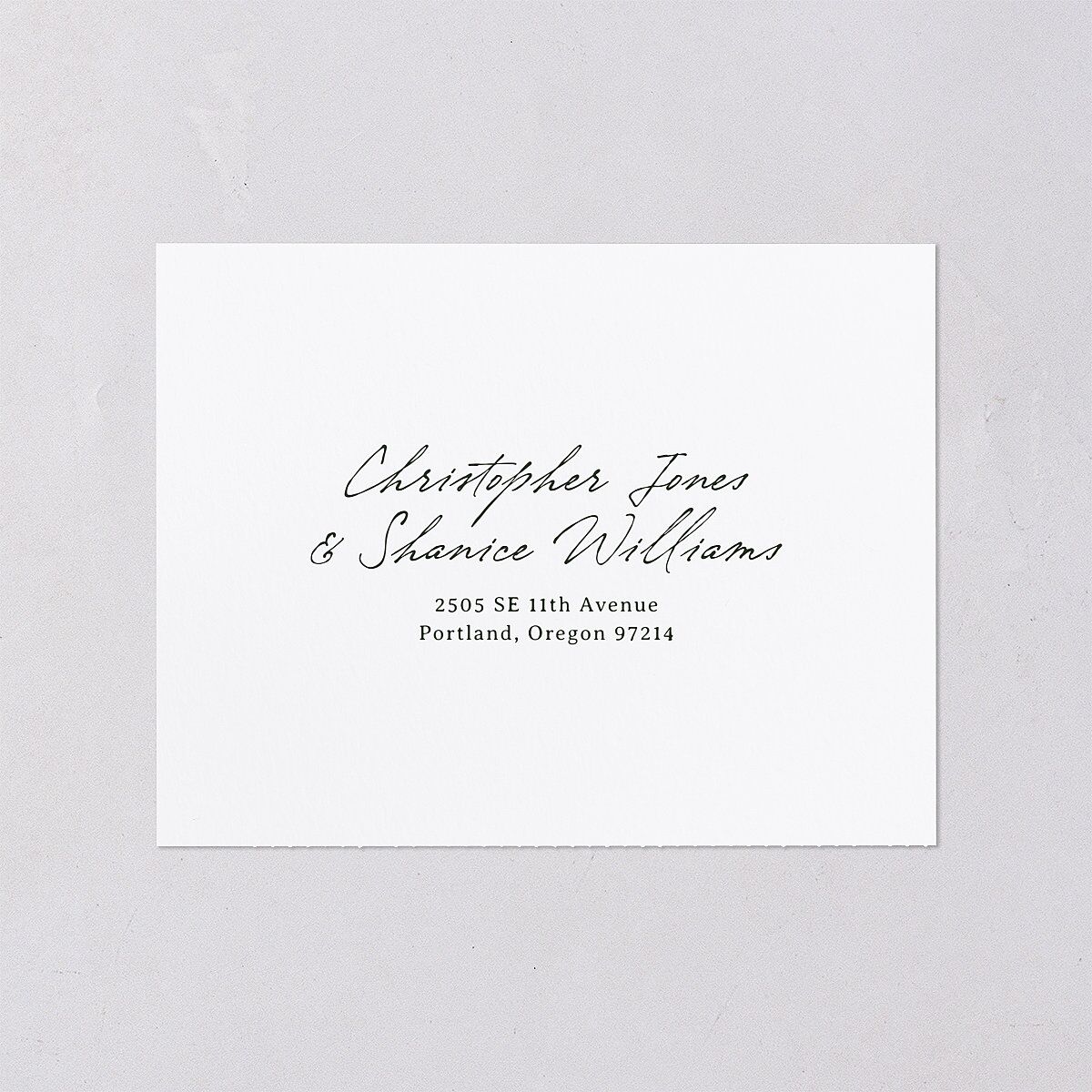 Elegant Mountain Monogram All-in-One Wedding Invitations Dark Green Signature Light Both Recipient and Return Addresses No