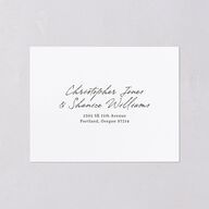 Elegant Mountain Monogram All-in-One Wedding Invitations Dark Green Signature Light Both Recipient and Return Addresses No