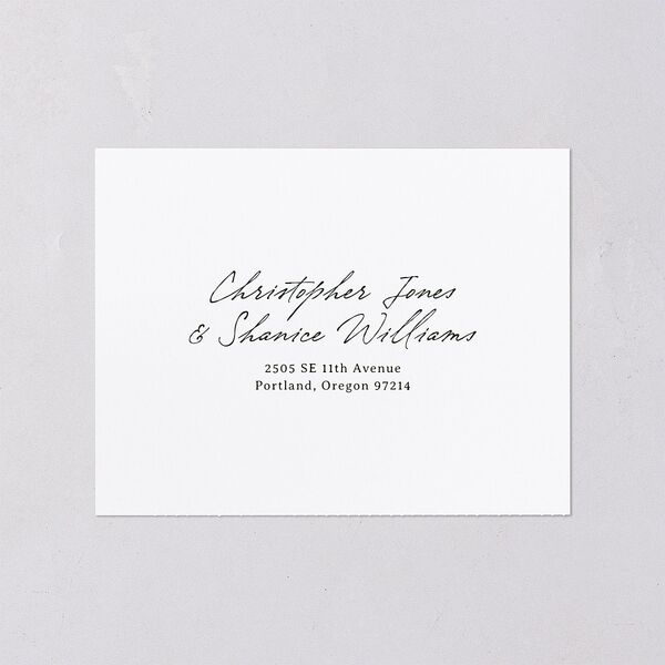 Elegant Mountain Monogram All-in-One Wedding Invitations Dark Green Signature Light Both Recipient and Return Addresses No