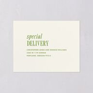 Editorial Promise All-in-One Wedding Invitations Meadow Signature Light Both Recipient and Return Addresses No