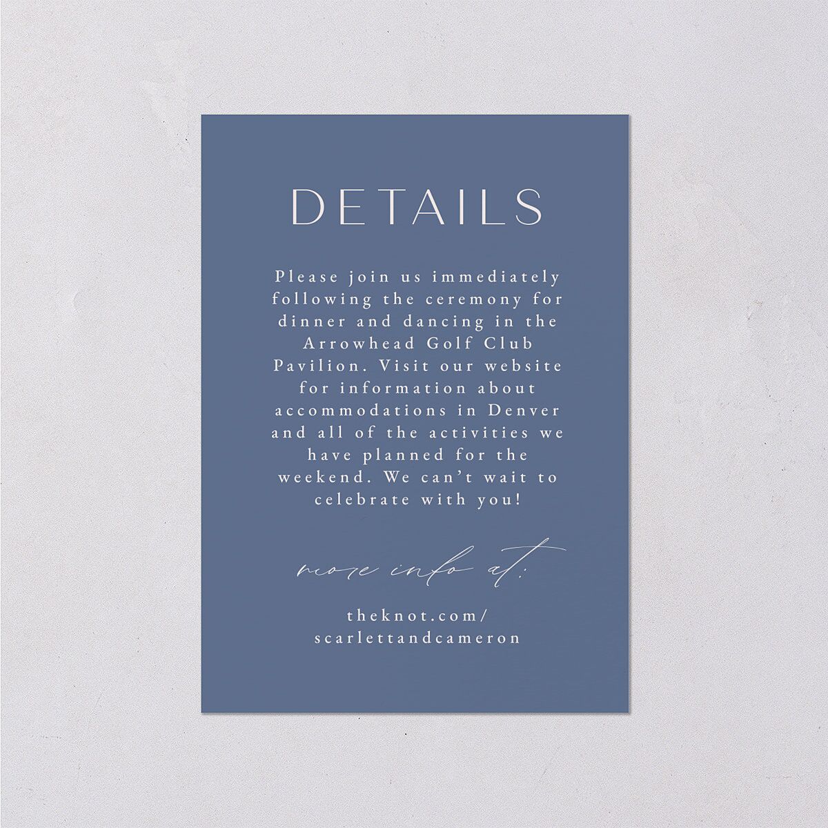 Scenic Denver Colorado Wedding Enclosure Cards — view 1