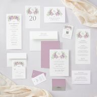 Formal Wisteria Garden Crest Menus by Bridgerton Purple Haze Signature
