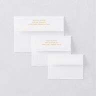 Retro Sunburst Wedding Invitation Envelopes White Pumpkin Both Recipient and Return Addresses Standard Signature
