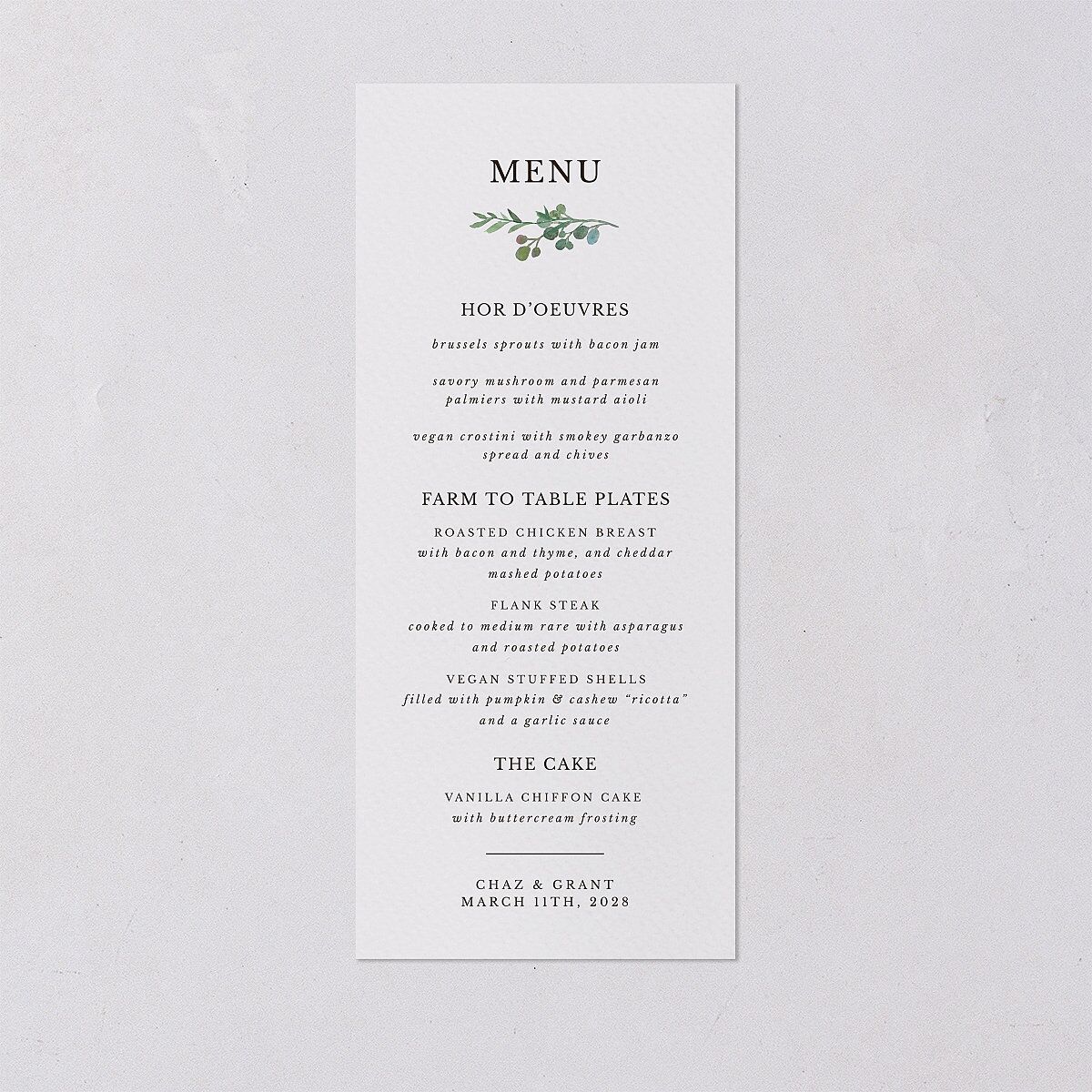 Leafy Hoops Menus — view 1