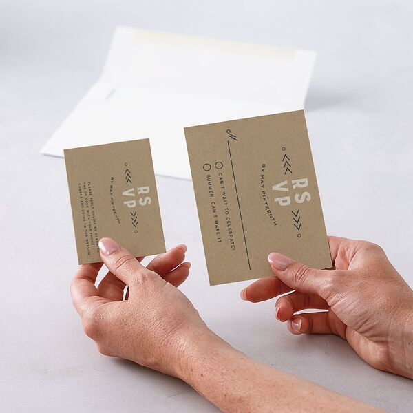 Vintage Mountain QR Code RSVP Cards Pool Signature Standard