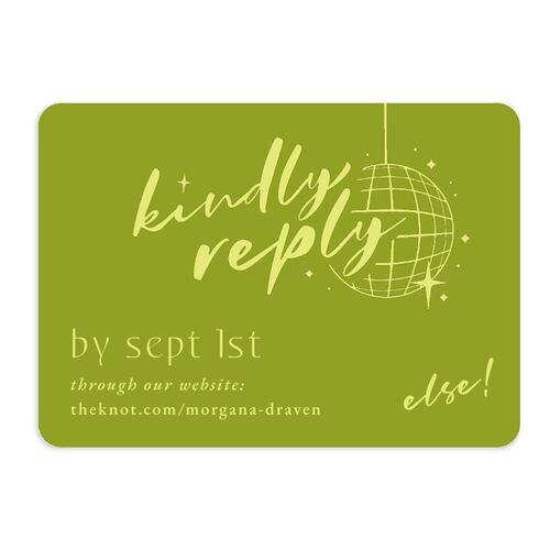 Til Death Do We Disco URL RSVP Cards Pear Signature Rounded