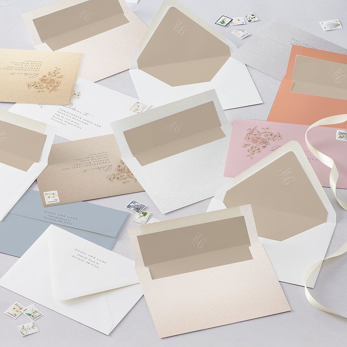 Luxury Floral Archway Wedding Invitations Dijon Signature Blank No Standard