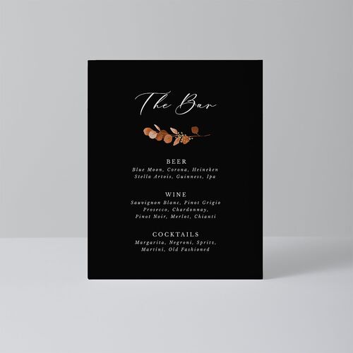 Eucalyptus Frame Bar Bended Tabletop Sign X-small Walnut Standard Plastic XS Tabletop Bar