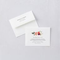 Vibrant Floral Thank You Cards Deep Claret