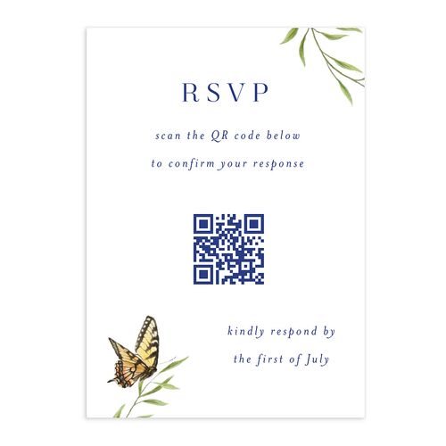 Rustic Butterflies QR Code RSVP Cards Sapphire Signature Standard
