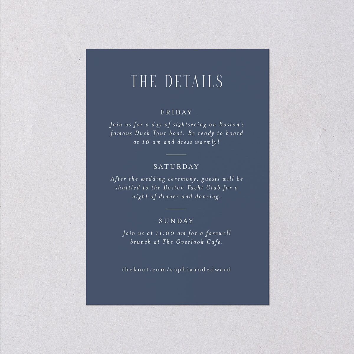 Boston Skyline Wedding Enclosure Cards — view 1