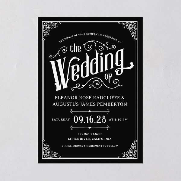 Western Gothic Wedding Invitations Licorice Signature Blank No Standard