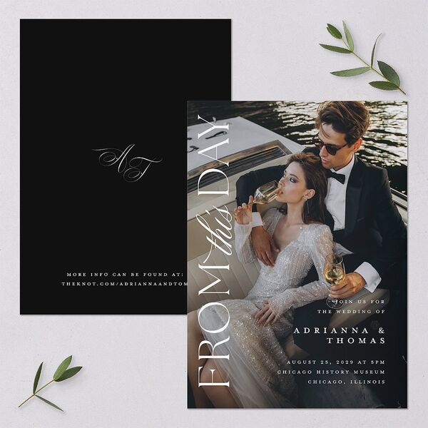 Classic Capture Wedding Invitations Midnight Signature Blank No Standard
