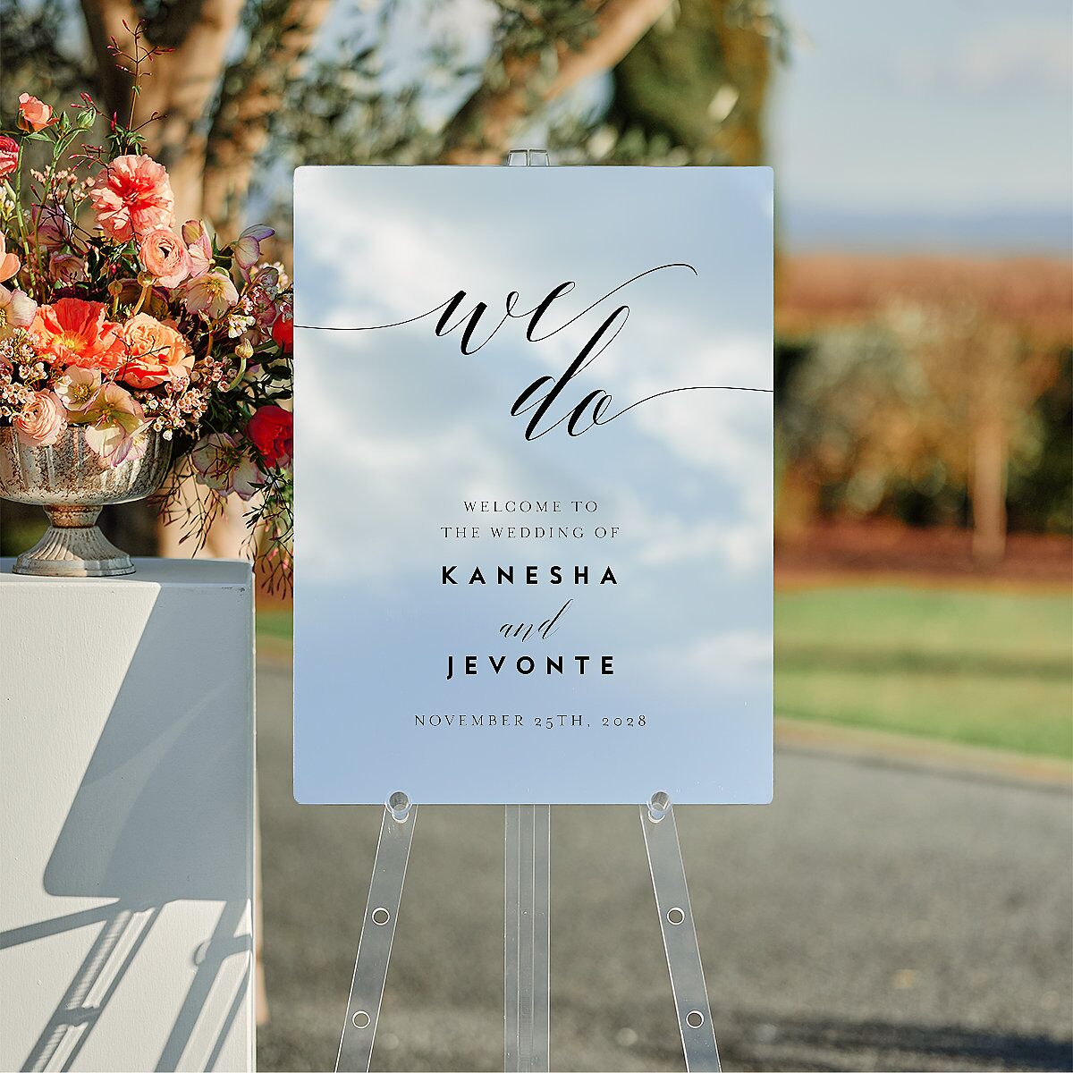 We Do Mirrored Acrylic welcome sign medium Midnight Mirrored Acrylic M Welcome Standard