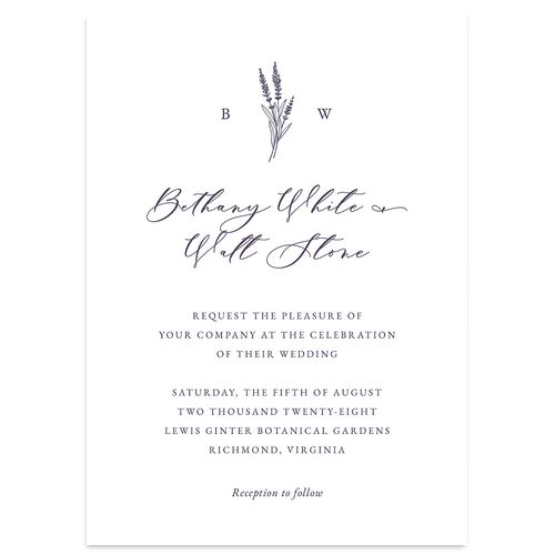 Vintage Lavender Wedding Invitations Plum Signature Blank No Standard